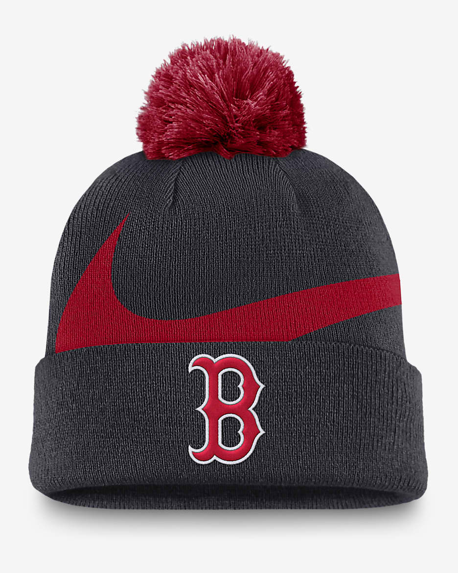 Boston Red Sox Peak Men s Nike MLB Cuffed Pom Beanie. Nike